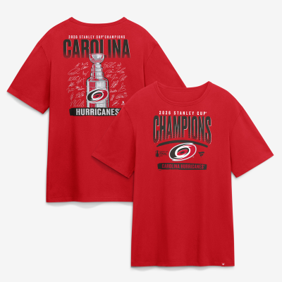 Футболка Carolina Hurricanes Fanatics Red 2026 Stanley Cup Champions Signature Roster