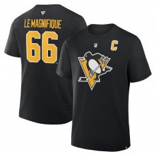 Pittsburgh Penguins Mario Lemieux Fanatics Black Retired Player Nickname T-Shirt