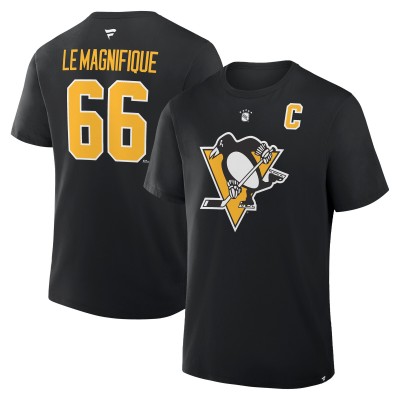 Pittsburgh Penguins Mario Lemieux Fanatics Black Retired Player Nickname T-Shirt