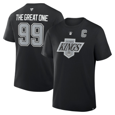 Los Angeles Kings Wayne Gretzky Fanatics Black Retired Player Nickname T-Shirt