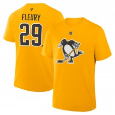 Pittsburgh Penguins Marc-Andre Fleury Fanatics Gold Authentic Stack Name & Number T-Shirt