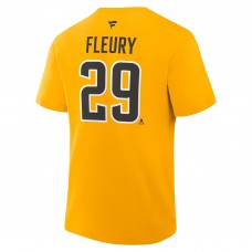 Pittsburgh Penguins Marc-Andre Fleury Fanatics Gold Authentic Stack Name & Number T-Shirt