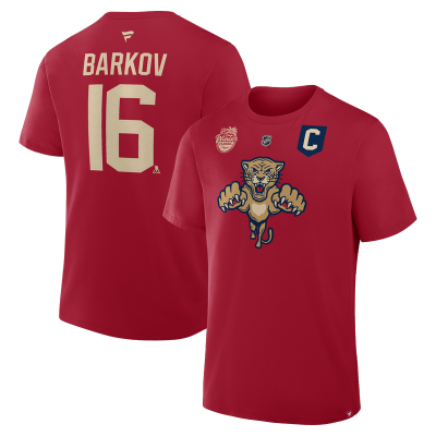 Футболка Florida Panthers Aleksander Barkov Fanatics Red 2026 NHL Winter Classic Authentic Stack Name & Number