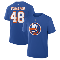 New York Islanders Matthew Schaefer Fanatics Royal Authentic Stack Name & Number T-Shirt