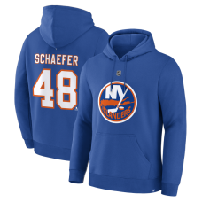 New York Islanders Matthew Schaefer Fanatics Royal Authentic Stack Name & Number Hoodie