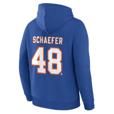 New York Islanders Matthew Schaefer Fanatics Royal Authentic Stack Name & Number Hoodie