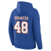 New York Islanders Matthew Schaefer Fanatics Royal Authentic Stack Name & Number Hoodie