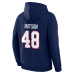 Толстовка Montreal Canadiens Lane Hutson Fanatics Navy Authentic Stack Name & Number