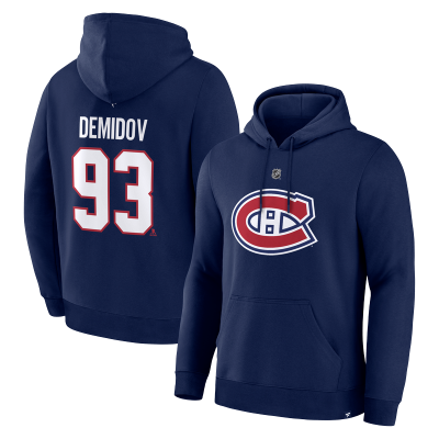 Толстовка Montreal Canadiens Ivan Demidov Fanatics Navy Authentic Stack Name & Number