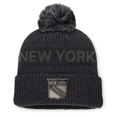 Шапка с помпоном New York Rangers Fanatics Charcoal Road Phantom Cuffed