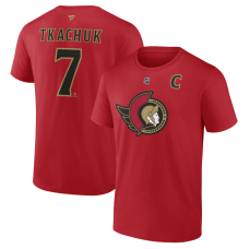 Ottawa Senators Brady Tkachuk Fanatics Red Captains Patch Authentic Stack Name & Number T-Shirt Ottawa Senators Brady Tkachuk Fanatics Red Captains Patch Authentic Stack Name & Number T-Shirt