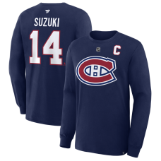 Montreal Canadiens Nick Suzuki Fanatics Navy Authentic Stack Long Sleeve Name & Number T-Shirt Montreal Canadiens Nick Suzuki Fanatics Navy Authentic Stack Long Sleeve Name & Number T-Shirt