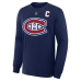 Montreal Canadiens Nick Suzuki Fanatics Navy Authentic Stack Long Sleeve Name & Number T-Shirt