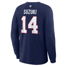 Montreal Canadiens Nick Suzuki Fanatics Navy Authentic Stack Long Sleeve Name & Number T-Shirt Montreal Canadiens Nick Suzuki Fanatics Navy Authentic Stack Long Sleeve Name & Number T-Shirt