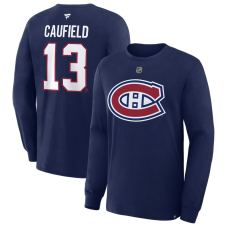 Montreal Canadiens Cole Caufield Fanatics Navy Authentic Stack Long Sleeve Name & Number T-Shirt Montreal Canadiens Cole Caufield Fanatics Navy Authentic Stack Long Sleeve Name & Number T-Shirt