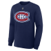 Montreal Canadiens Cole Caufield Fanatics Navy Authentic Stack Long Sleeve Name & Number T-Shirt