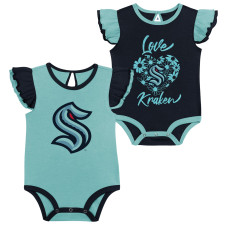 Girls Infant Seattle Kraken Navy/Light Blue Two-Pack Training Bodysuit Set
