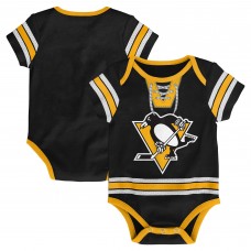 Малышам Pittsburgh Penguins Black Hockey Jersey Bodysuit Малышам Pittsburgh Penguins Black Hockey Jersey Bodysuit