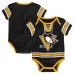 Малышам Pittsburgh Penguins Black Hockey Jersey Bodysuit