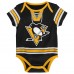 Малышам Pittsburgh Penguins Black Hockey Jersey Bodysuit
