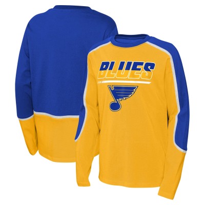 Футболка St. Louis Blues Youth Pro Assist Long Sleeve - Gold/Blue
