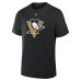 Pittsburgh Penguins Stuart Skinner Fanatics Black Authentic Stack Name & Number T-Shirt