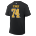 Pittsburgh Penguins Stuart Skinner Fanatics Black Authentic Stack Name & Number T-Shirt