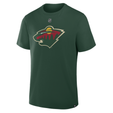 Minnesota Wild Quinn Hughes Fanatics Green Authentic Stack Name & Number T-Shirt