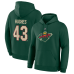Minnesota Wild Quinn Hughes Fanatics Green Authentic Stack Name & Number Hoodie