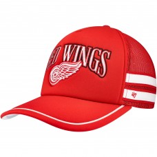 Detroit Red Wings 47 Red Sideband Stripes Trucker Snapback Hat Detroit Red Wings 47 Red Sideband Stripes Trucker Snapback Hat