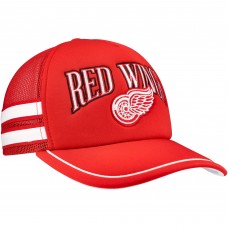 Detroit Red Wings 47 Red Sideband Stripes Trucker Snapback Hat Detroit Red Wings 47 Red Sideband Stripes Trucker Snapback Hat