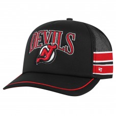 New Jersey Devils 47 Sideband Stripes Trucker Snapback Hat - Black