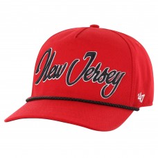 New Jersey Devils 47 Overhand Logo Side Patch Hitch Adjustable Hat - Red