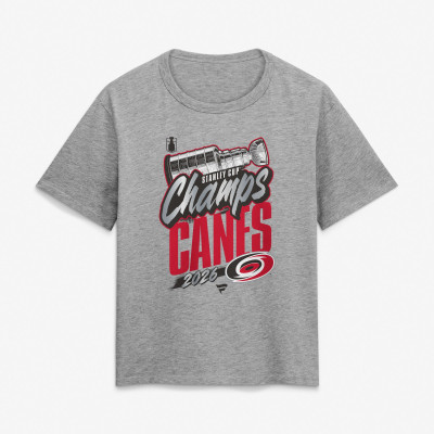 Женская Футболка Carolina Hurricanes Fanatics Heather Gray 2026 Stanley Cup Champions Locker Room