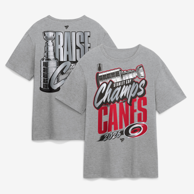 Футболка Carolina Hurricanes Fanatics Gray 2026 Stanley Cup Champions Authentic Locker Room