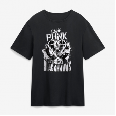 CM Punk x Chicago Blackhawks Fanatics Black T-Shirt CM Punk x Chicago Blackhawks Fanatics Black T-Shirt