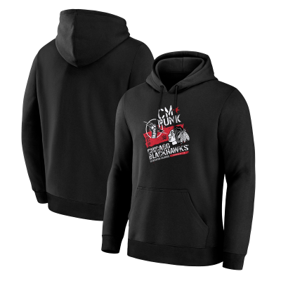 CM Punk x Chicago Blackhawks Fanatics Black Elimination Chamber 2026 Hoodie