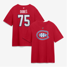 Футболка Montreal Canadiens Jakub Dobes Fanatics Red Authentic Stack Name & Number