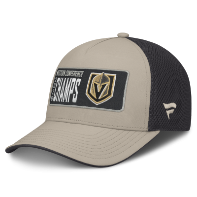 Бейсболка Vegas Golden Knights Fanatics Light Beige/Black 2026 NHL Western Conference Champions Locker Room Trucker