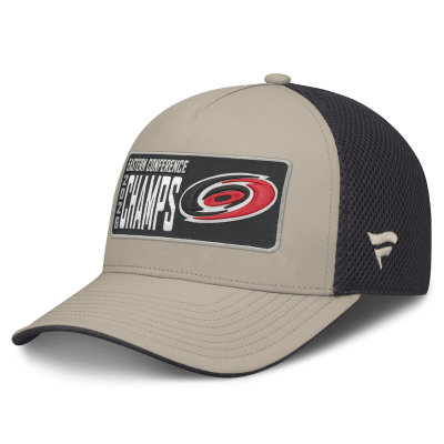 Бейсболка Carolina Hurricanes Fanatics Light Beige/Black 2026 NHL Eastern Conference Champions Locker Room Trucker