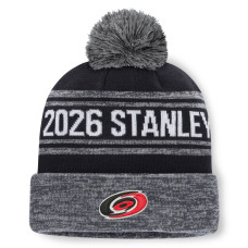 Шапка с помпоном Carolina Hurricanes Fanatics Gray/Black 2026 Stanley Cup Champions Cuffed Шапка с помпоном Carolina Hurricanes Fanatics Gray/Black 2026 Stanley Cup Champions Cuffed