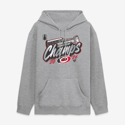 Толстовка Carolina Hurricanes Fanatics Heather Gray 2026 Stanley Cup Champions Locker Room