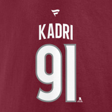 Colorado Avalanche Nazem Kadri Fanatics Burgundy Authentic Stack Name & Number Hoodie