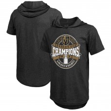 Чемпионская футболка Vegas Golden Knights Majestic Threads 2023 Stanley Cup Champions Tri-Blend Short Sleeve Hoodie - Black