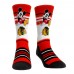 Unisex Chicago Blackhawks Mickey Mouse Rock Em Socks Red Three-Pack Crew Socks Set
