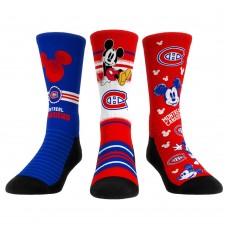 Три пары носков Mickey Mouse Montreal Canadiens Rock Em Unisex - Red