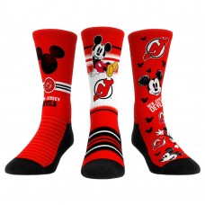 Три пары носков Mickey Mouse New Jersey Devils Rock Em Unisex - Red