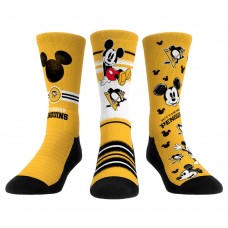 Mickey Mouse Pittsburgh Penguins Rock Em Socks Unisex Three-Pack Crew Socks Set - Gold