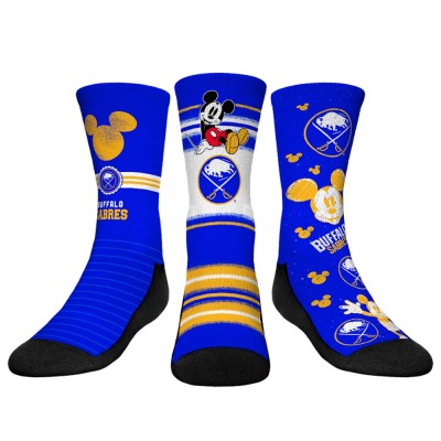 Три пары носков Mickey Mouse Buffalo Sabres Rock Em Youth - Royal