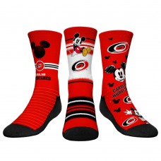 Mickey Mouse Carolina Hurricanes Rock Em Socks Youth Three-Pack Crew Socks Set - Red